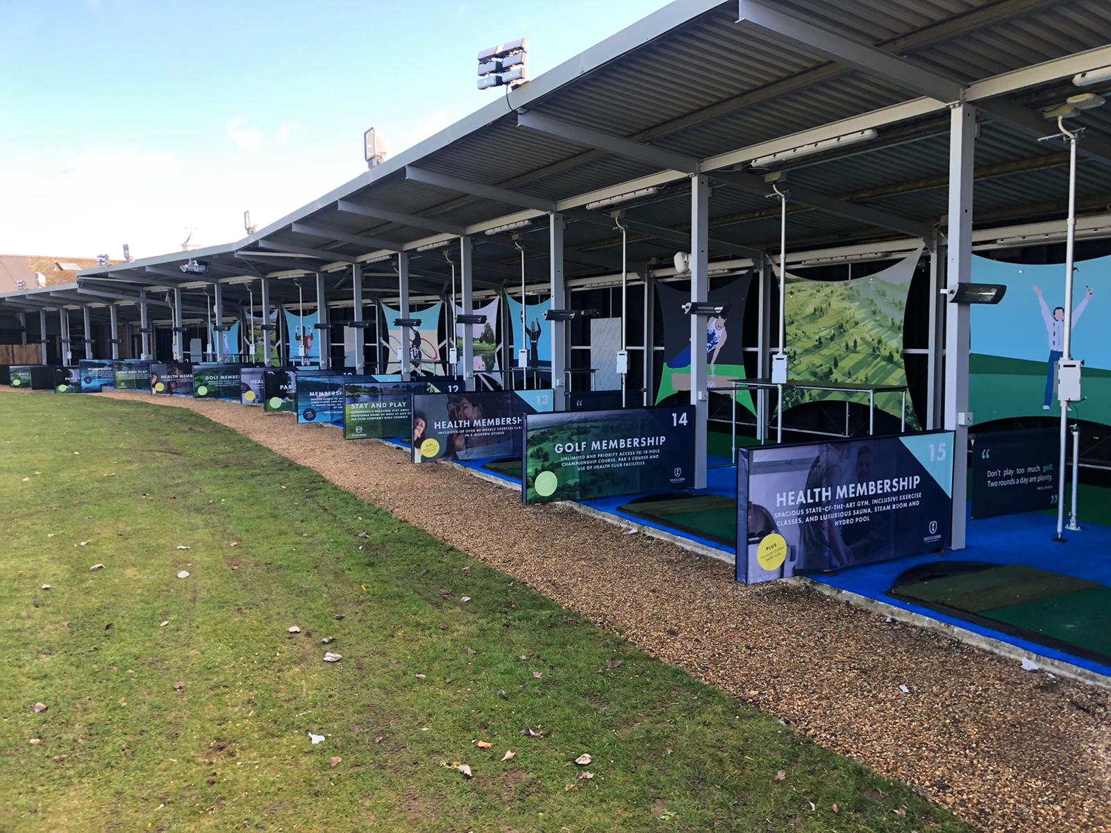 Toptracer bays at Chesfield Downs