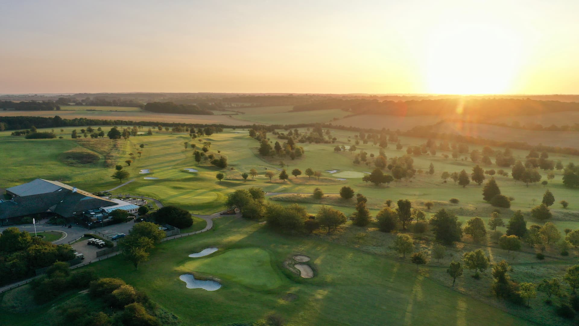 Aerial view of Chesfield Downs 18-hole golf course