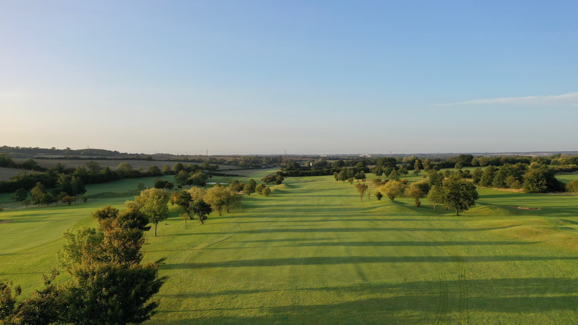 Aerial view of Chesfield Downs 18-hole golf course