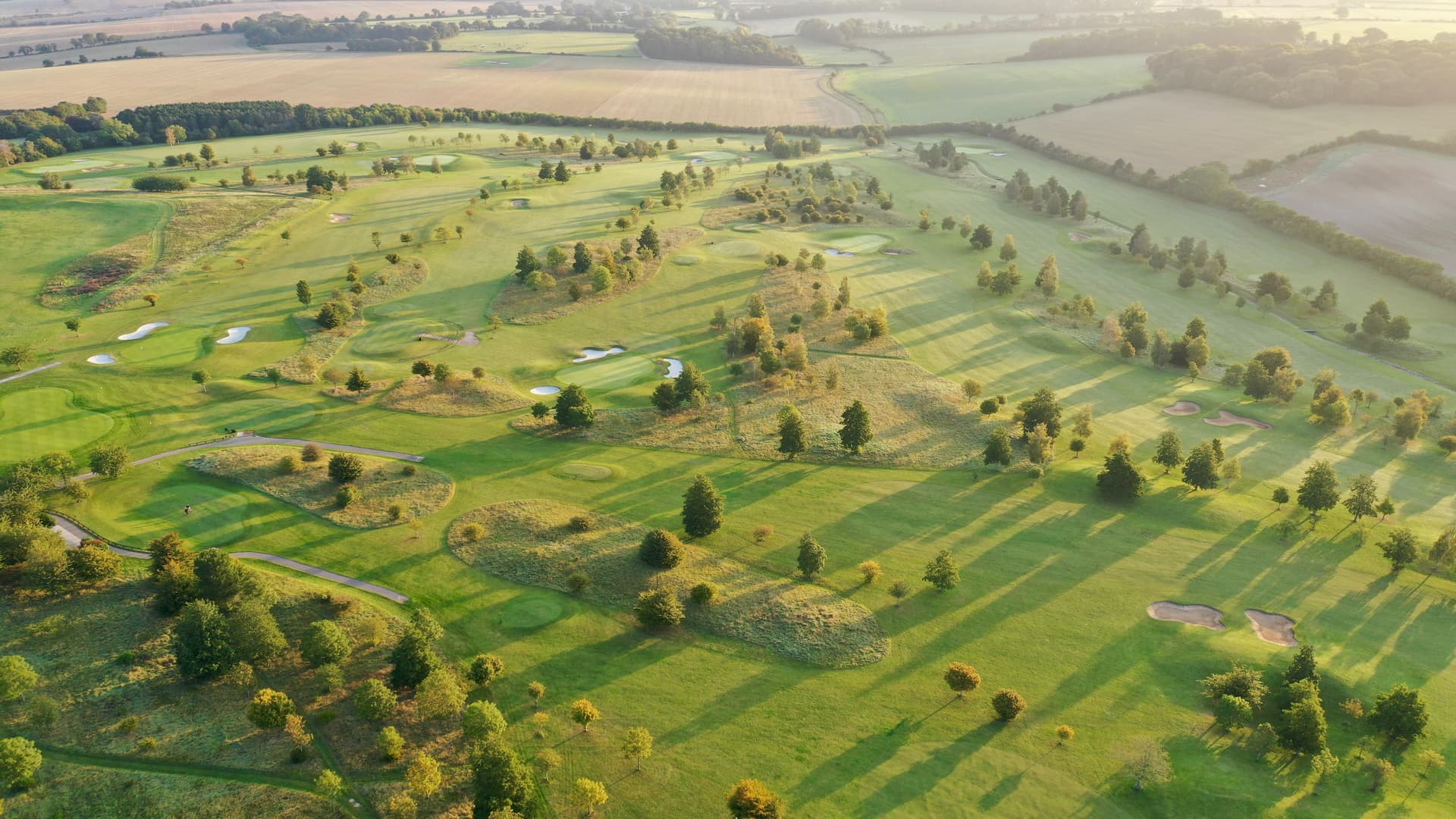 Aerial view of Chesfield Downs 18-hole golf course